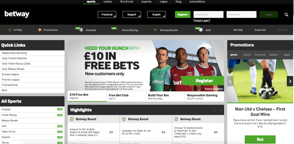 Online bookmakers sign up offers